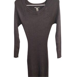 NWOT Charlotte Russe Bodycon Dress | M | Grey | long sleeve | ribbed knit